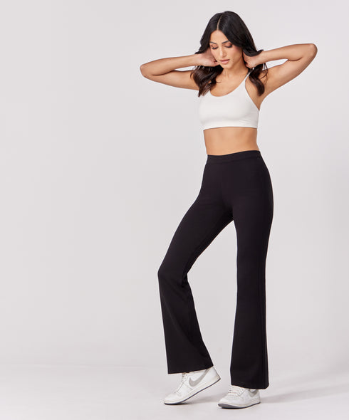 Ponte Flared Black Pant